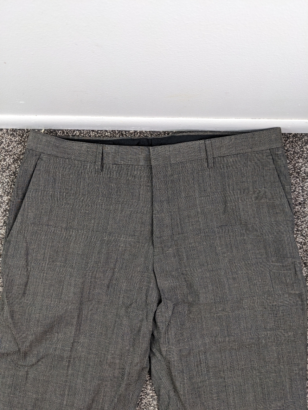 2020 J Crew Pants Ludlow Italian Linen Wool Glen Plaid Gray Mens 36x30 Slim Fit